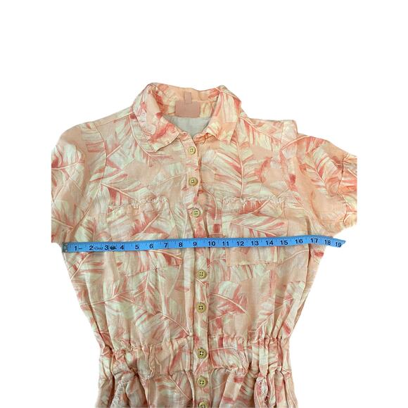 Show Me Your Mumu Bexley Tropical Resort Linen Blend Romper Missing Belt Small - Picture 12 of 12
